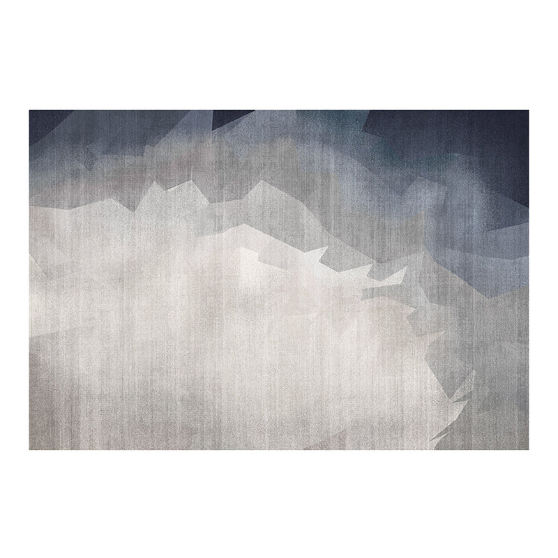 Gray Modern Carpet Polyester Graphic Area Carpet Washable Carpet for Living Room