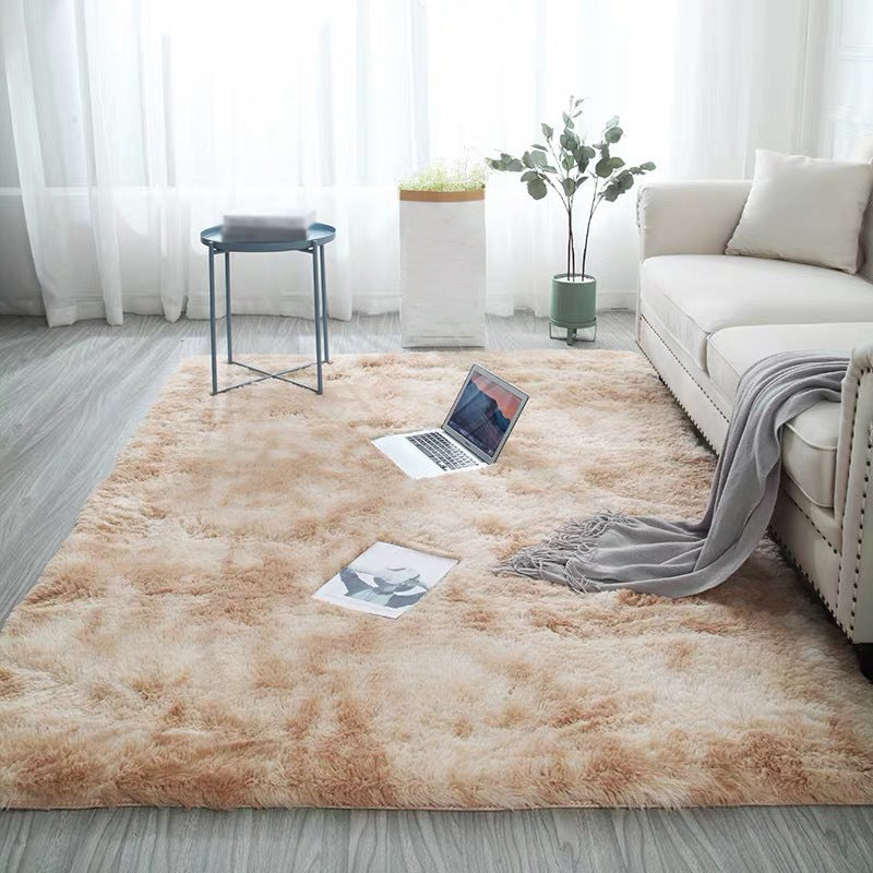 Yellow Casual Rug Polyester Tie-dye Rug Washable Rug for Living Room