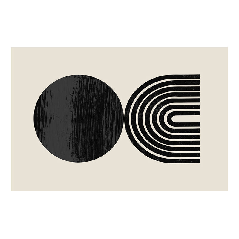 Zwart modern tapijten polyester gestreepte patroon tapijt wasbaar tapijt voor woonkamer