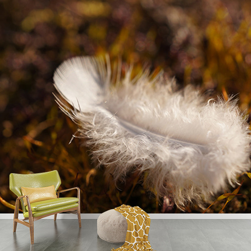 Eco-friendly Wall Mural Wallpaper Soft Feathers Photography Sitting Room Wall Mural