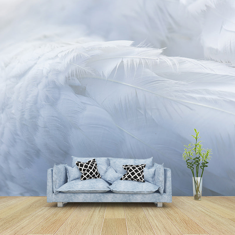 Eco-friendly Wall Mural Wallpaper Soft Feathers Photography Sitting Room Wall Mural