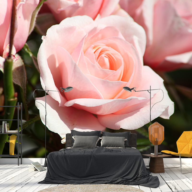 Modern Style Mural Wallpaper Romantic Rose Environment Friendly Bedroom Wall Mural