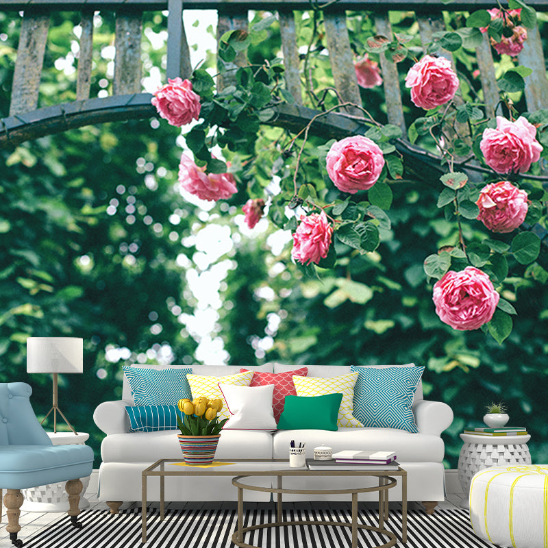 Photography Wall Mural Wallpaper Elegant Rose Sitting Room Wall Mural