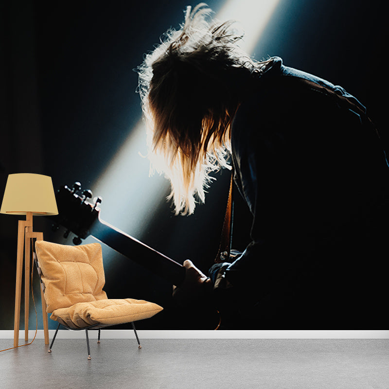 Music Lovers Mildew Resistant Mural Wallpaper Sleeping Room Wall Mural