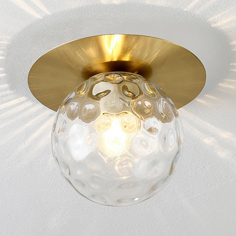 Modern Style Spherical Shape Ceiling Light Glass 1 Light Ceiling Light for Dining Room