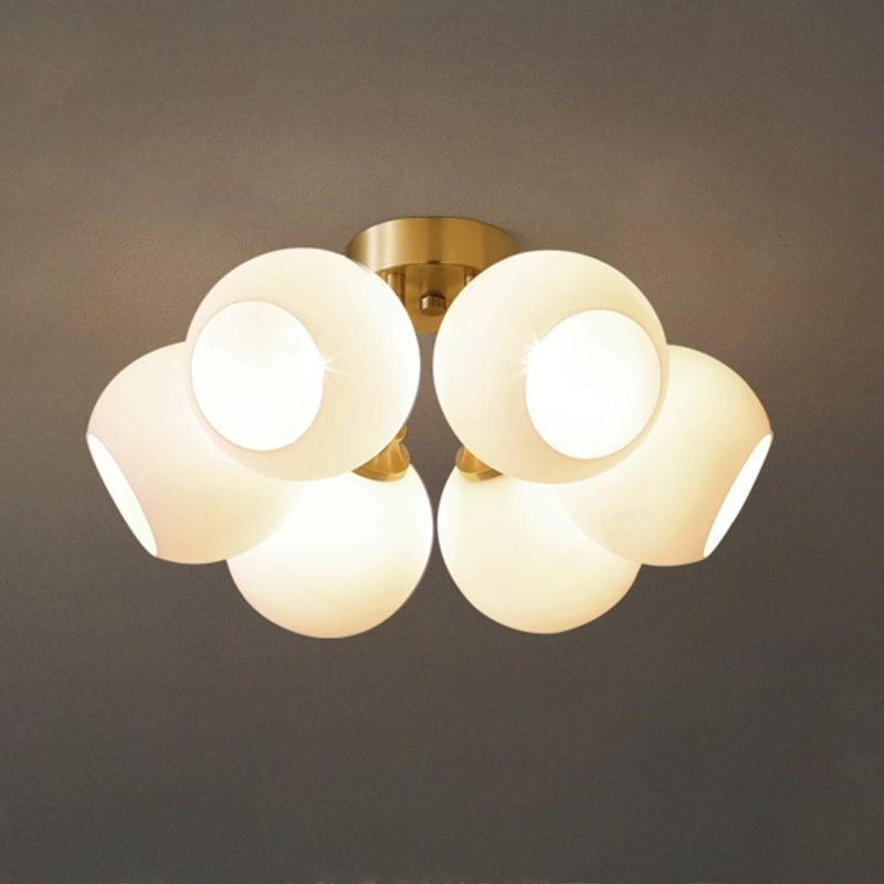 Luz de techo esférico múltiple iluminación de techo de vidrio de estilo moderno para sala de estar
