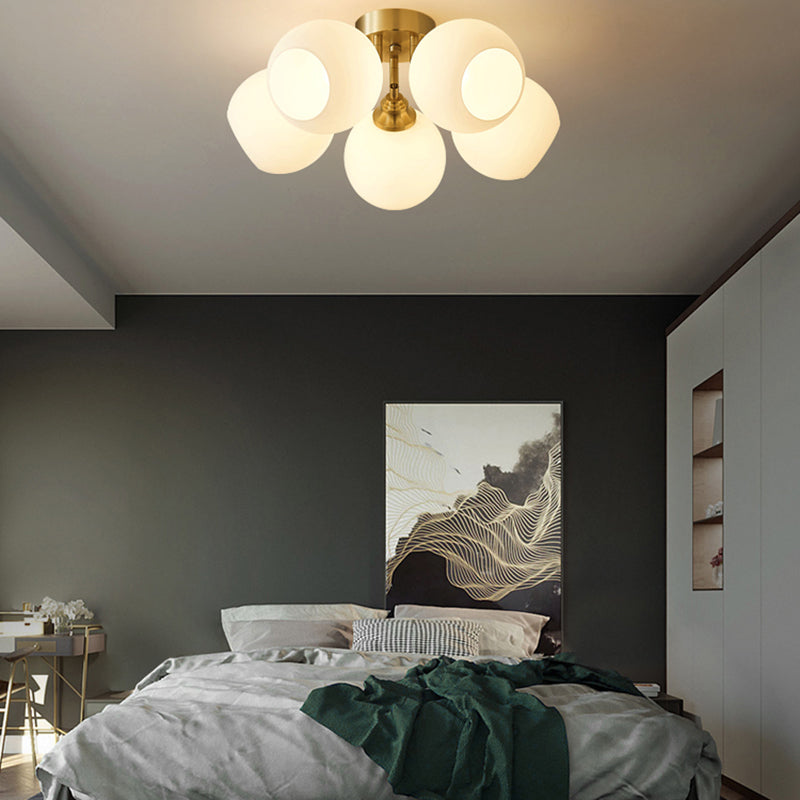 Luz de techo esférico múltiple iluminación de techo de vidrio de estilo moderno para sala de estar