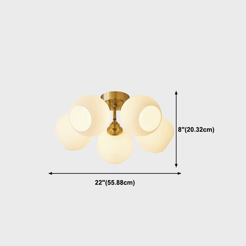 Luz de techo esférico múltiple iluminación de techo de vidrio de estilo moderno para sala de estar