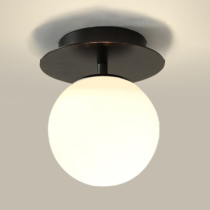 1 Light Spherical Ceiling Light Modern Style Glass Ceiling Lighting for Dining Room
