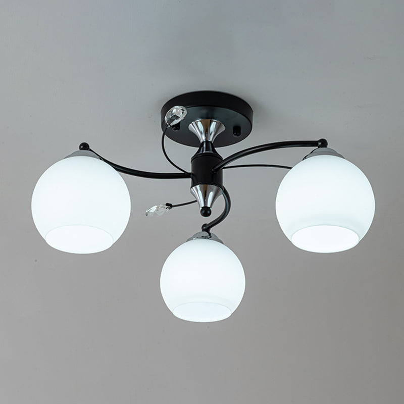 Woonkamer semi -spoeling mount lamp moderne stijl glazen koepel tint spoel plafondlicht