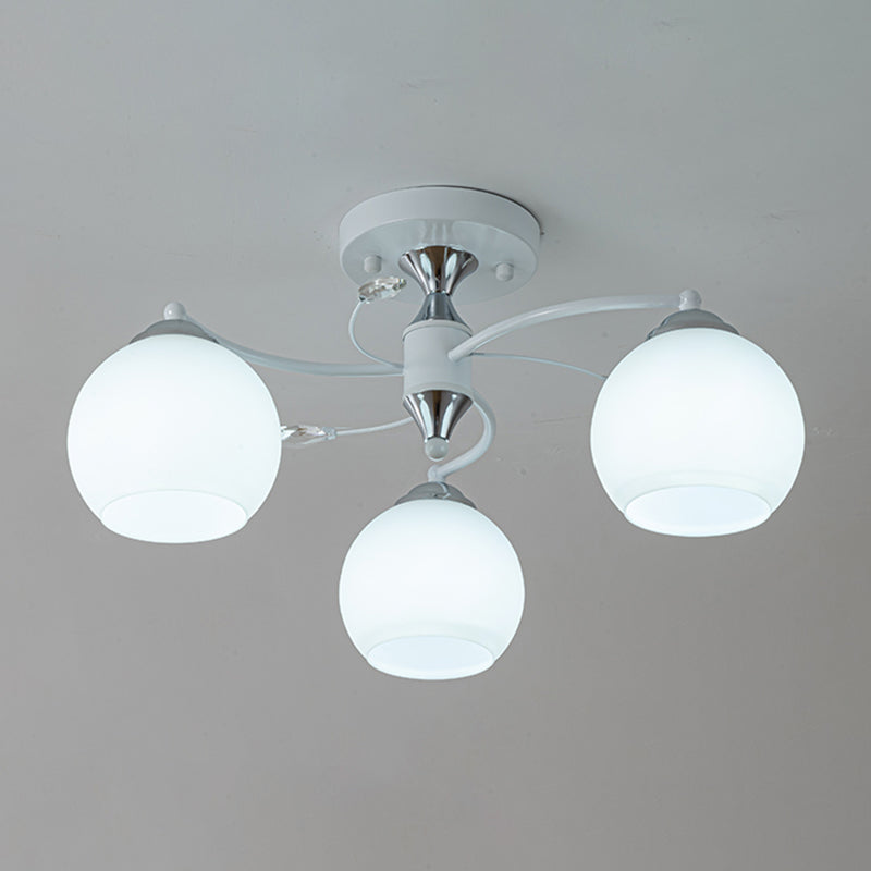 Woonkamer semi -spoeling mount lamp moderne stijl glazen koepel tint spoel plafondlicht