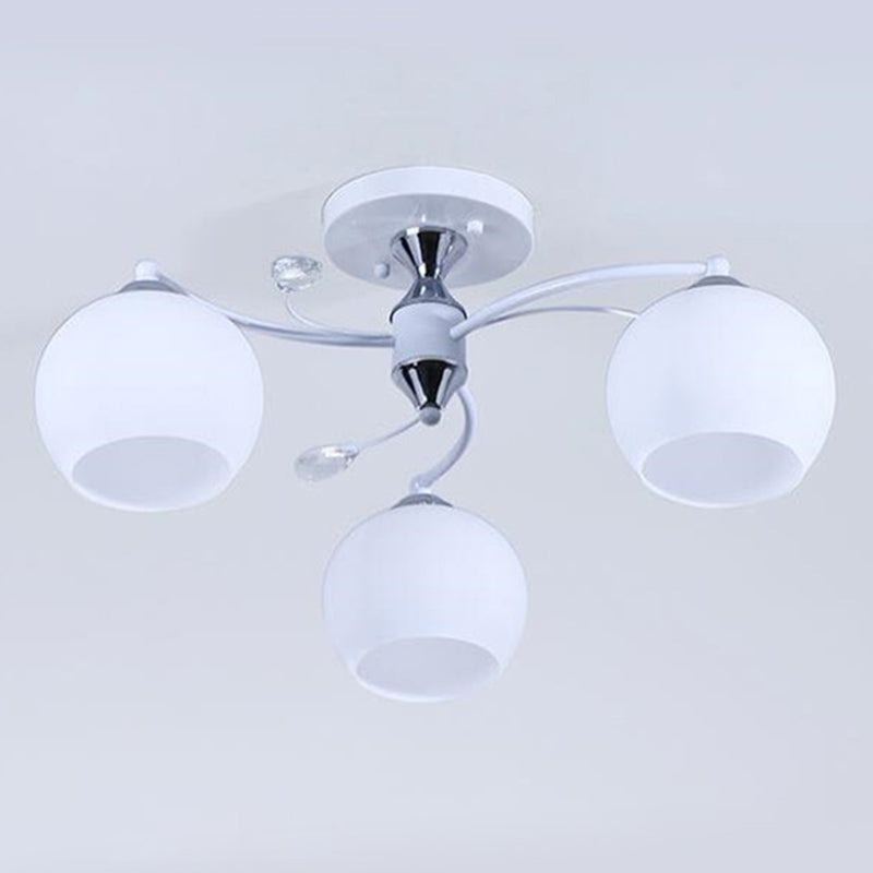 Lámpara de montaje de semi raspadilla de sala de estar de estilo moderno de techo de techo de techo de tono de cúpula