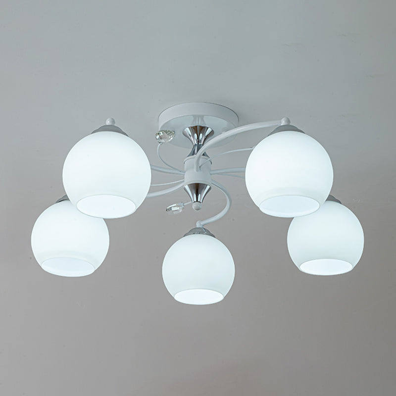 Lámpara de montaje de semi raspadilla de sala de estar de estilo moderno de techo de techo de techo de tono de cúpula