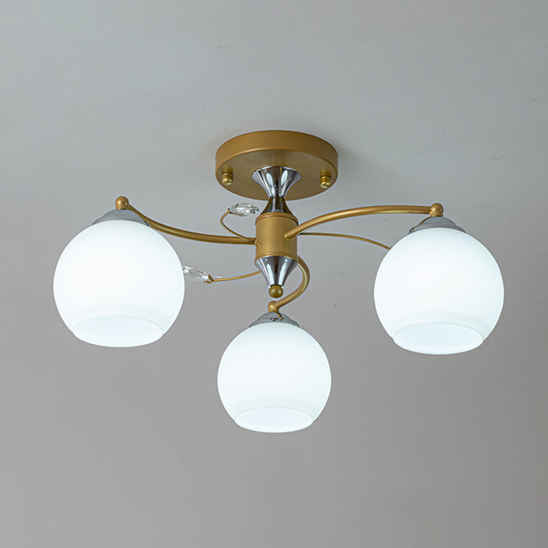 Woonkamer semi -spoeling mount lamp moderne stijl glazen koepel tint spoel plafondlicht