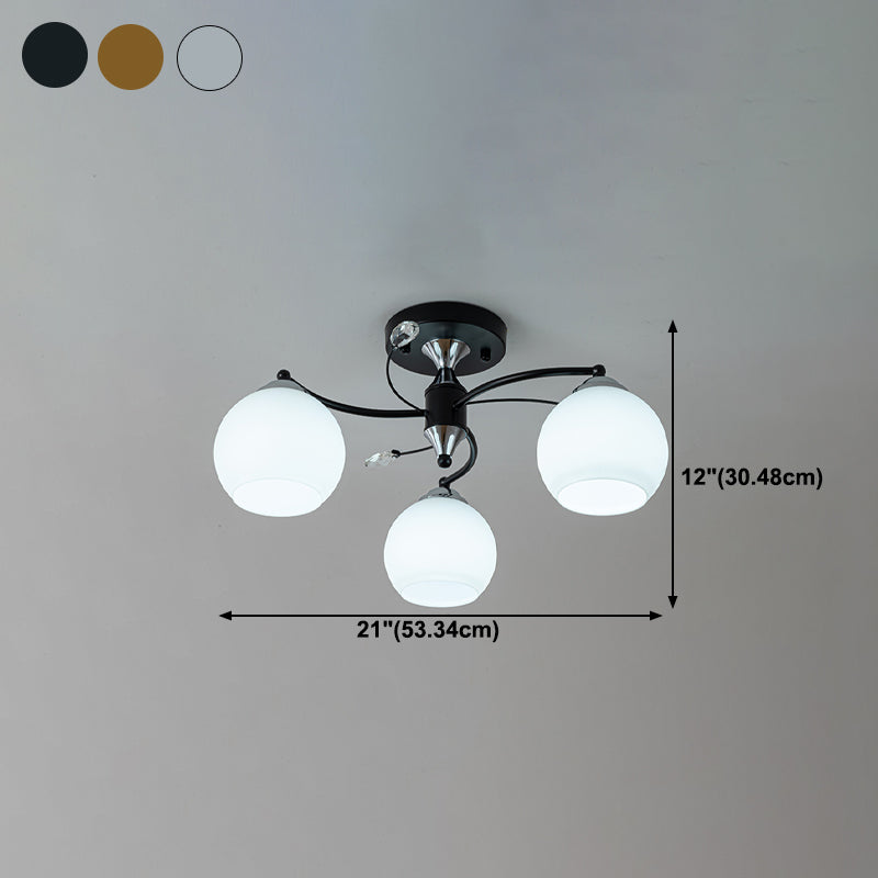 Lámpara de montaje de semi raspadilla de sala de estar de estilo moderno de techo de techo de techo de tono de cúpula