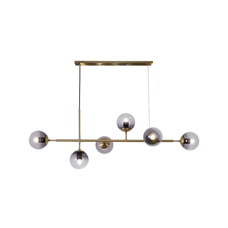Nordic Glass Island Light Gold Globe 6 Lichter Island Anhänger für Wohnzimmer