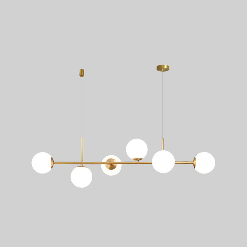 Nordic Glass Island Light Gold Globe 6 Lichter Island Anhänger für Wohnzimmer