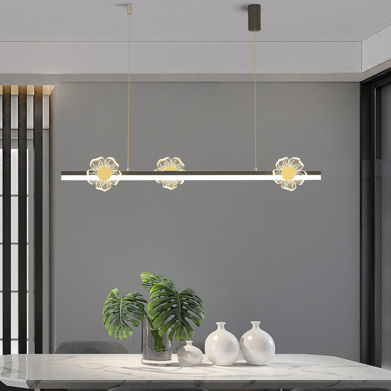 Linear Shape Island Lights Modern Style Metal 4-Light Island Lighting