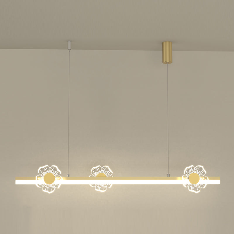 Linear Shape Island Lights Modern Style Metal 4-Light Island Lighting