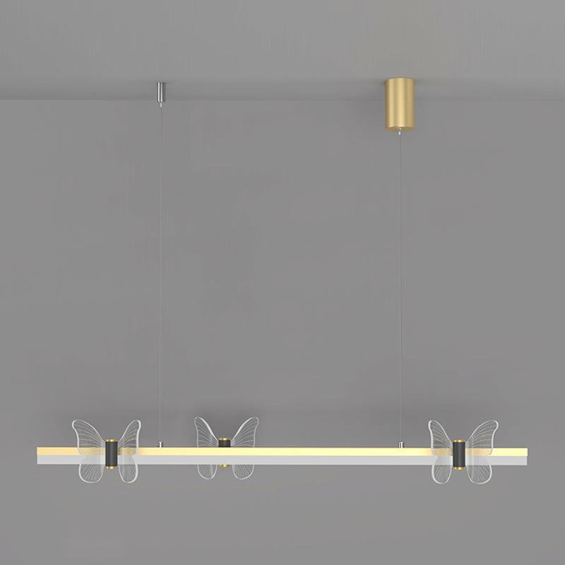 Linear Shape Island Lights Modern Style Metal 4-Light Island Lighting