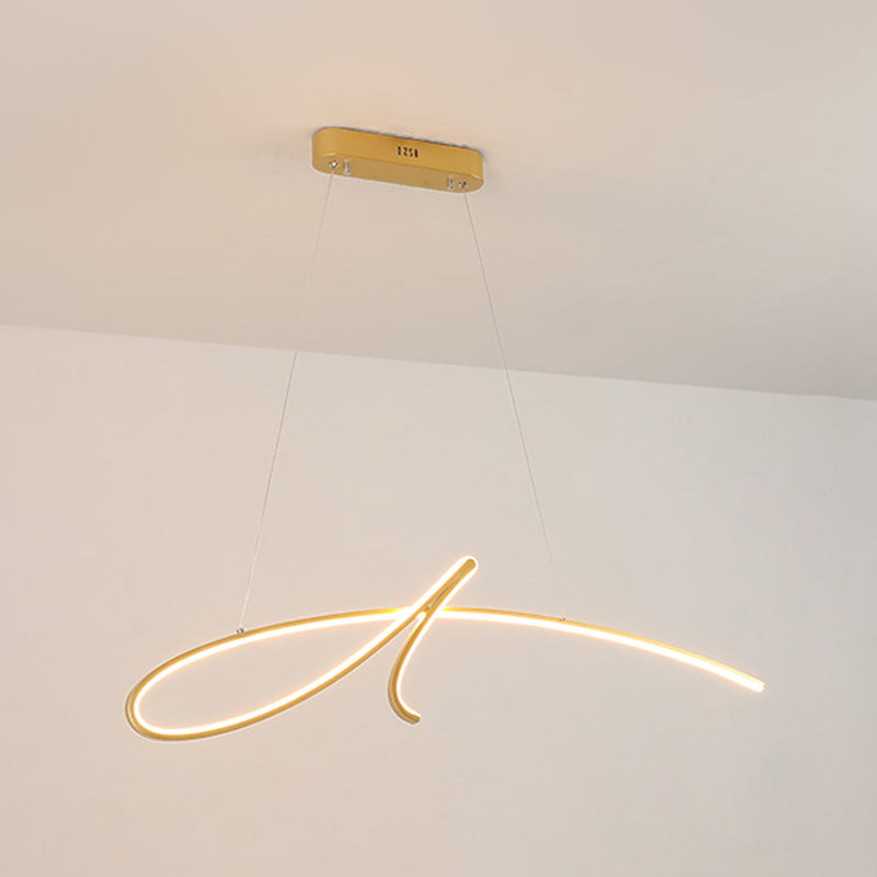 Linear Shape Island Light Modern Style Metal 1 Light Island Lighting