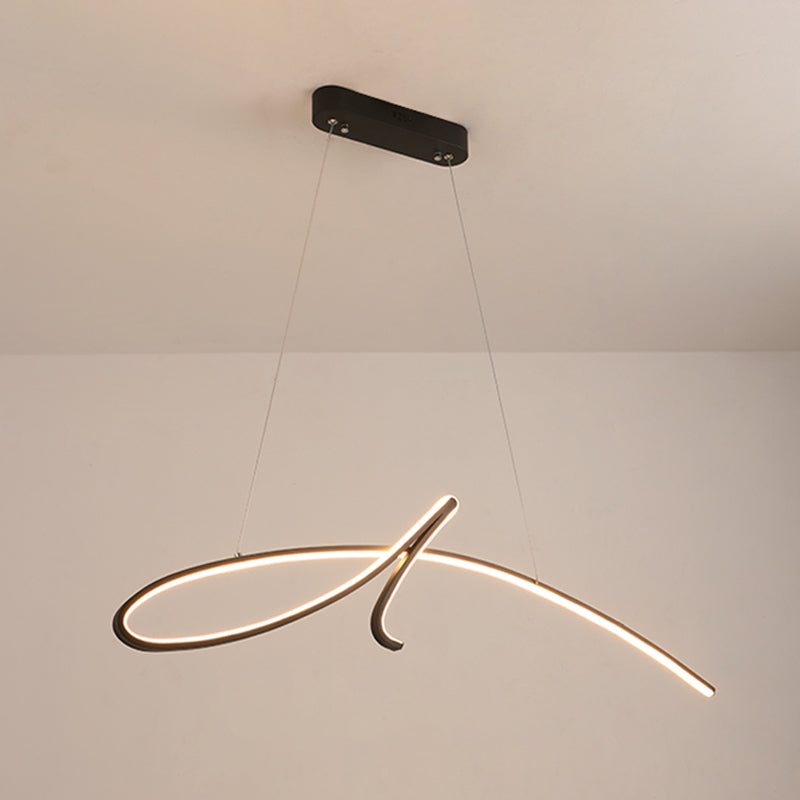 Linear Shape Island Light Modern Style Metal 1 Light Island Lighting