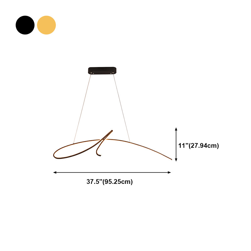 Lineare Form Island Light Modern Style Metal 1 Light Island Lighting