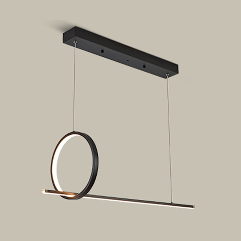 Idées d'éclairage d'île linéaire de forme moderne