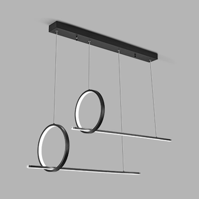 Idées d'éclairage d'île linéaire de forme moderne