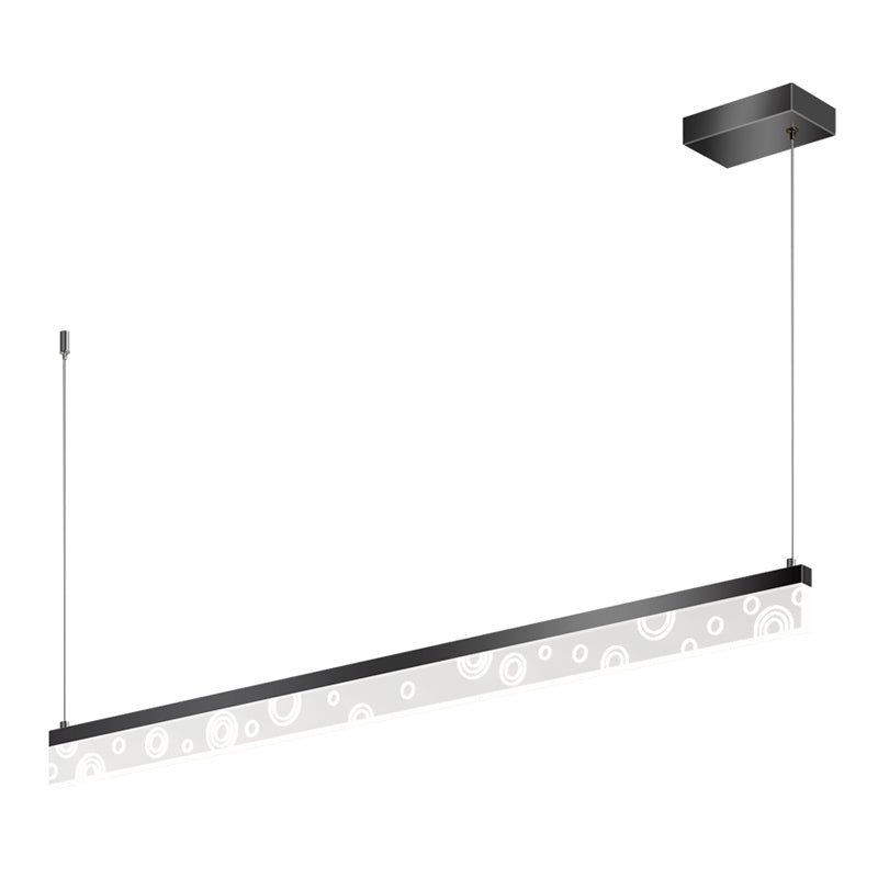 Idée d'éclairage d'île de forme linéaire Pendentif en île en métal moderne 1-Light en noir