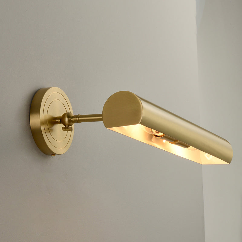 Luce di vanità in stile moderno 2 luci a specchio in rame Luce anteriore con tonalità metallica per bagno