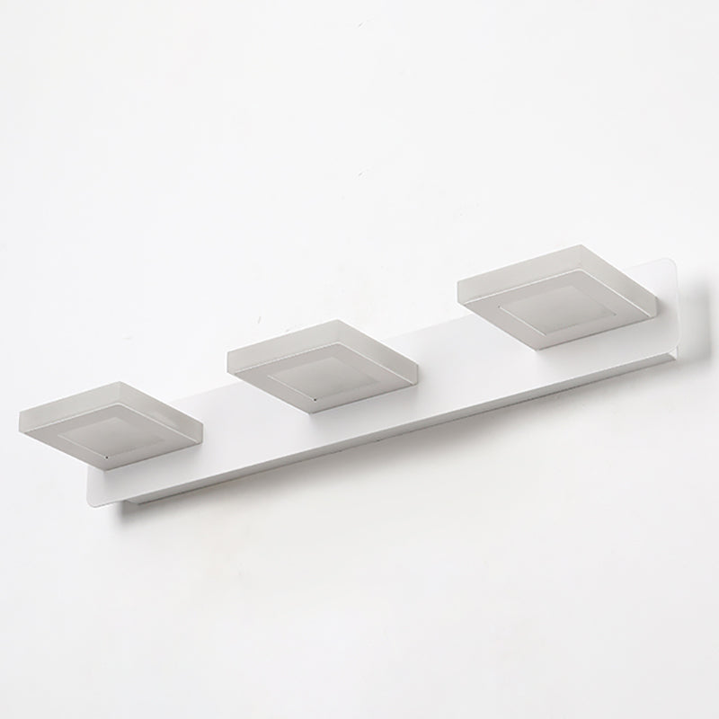 Luce di vanità bianca moderna a 3 luci a specchio a led luce anteriore con ombra acrilica per bagno