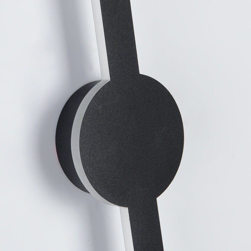 Simplicity Bar Shaped Vanity Lamp Metal Bathroom LED Wall Sconce Light in Black