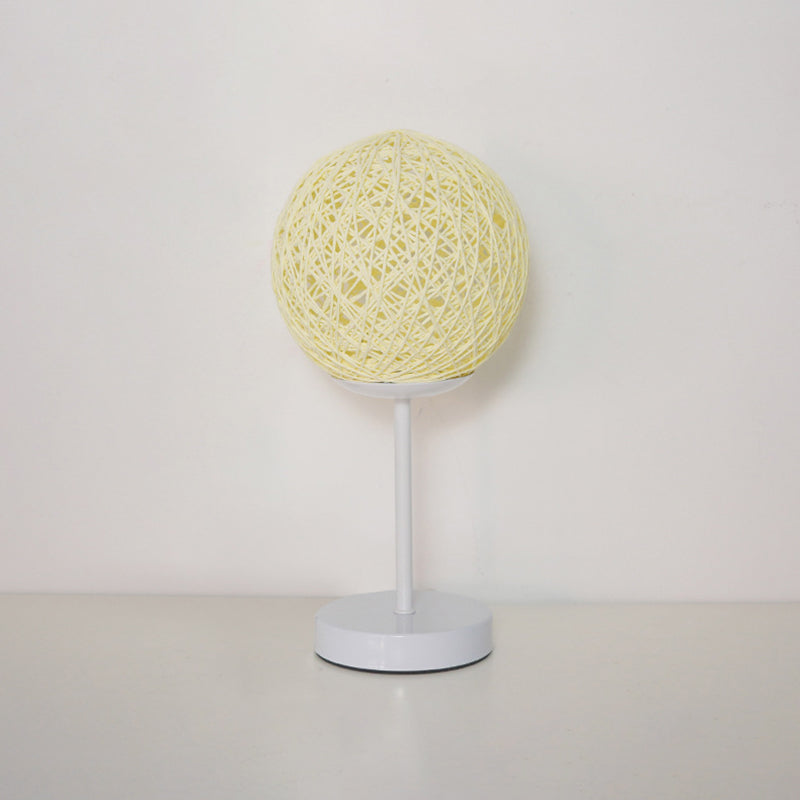 Macaron Table Lamp 1-Light LED Desk Light with Rattan Shade for Living Room