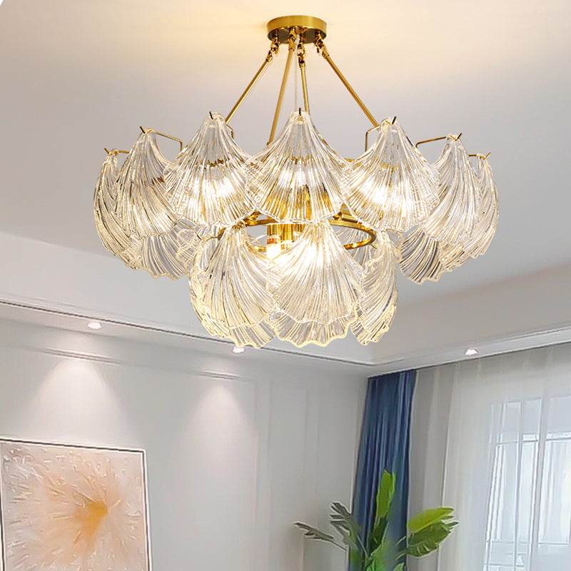 Luci a sospensione a forma unica Luci lampadari in vetro contemporaneo in oro