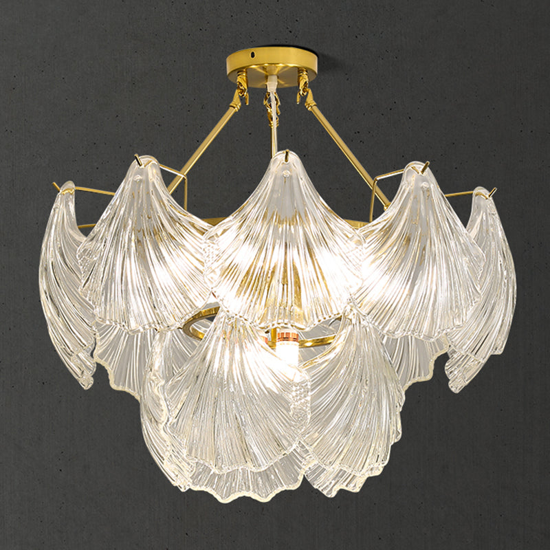 Luci a sospensione a forma unica Luci lampadari in vetro contemporaneo in oro