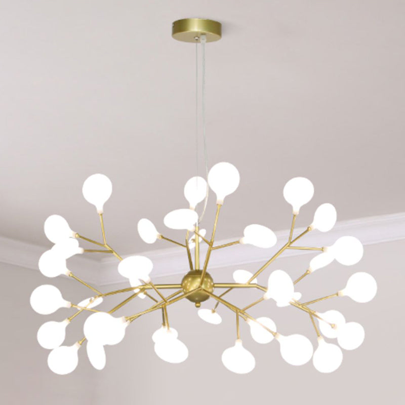 Metal Unique Shape Chandelier Light Modern Style Multi Light Hanging Lamp for Bedroom