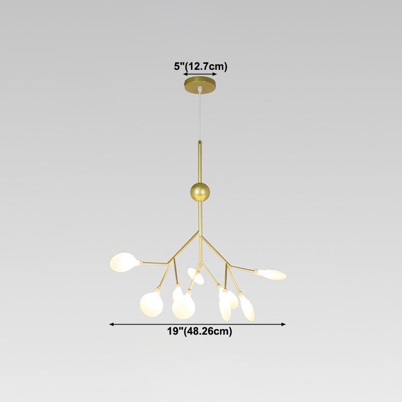 Metal Unique Shape Chandelier Light Modern Style Multi Light Hanging Lamp for Bedroom