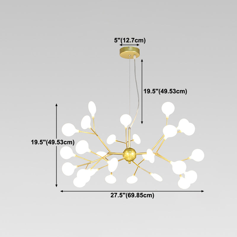 Metal Unique Shape Chandelier Light Modern Style Multi Light Hanging Lamp for Bedroom