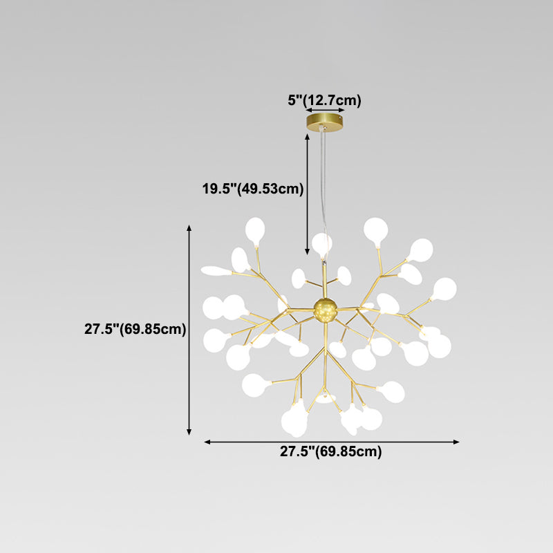 Metal Unique Shape Chandelier Light Modern Style Multi Light Hanging Lamp for Bedroom