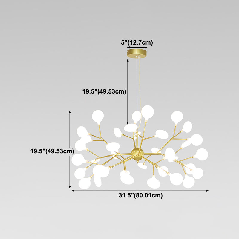 Metal Unique Shape Chandelier Light Modern Style Multi Light Hanging Lamp for Bedroom