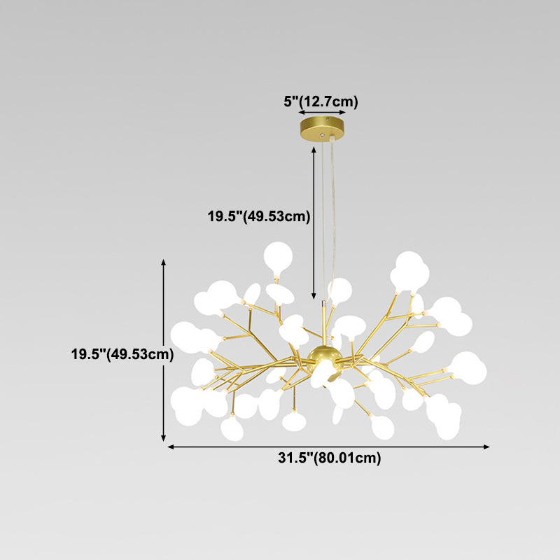 Metal Unique Shape Chandelier Light Modern Style Multi Light Hanging Lamp for Bedroom