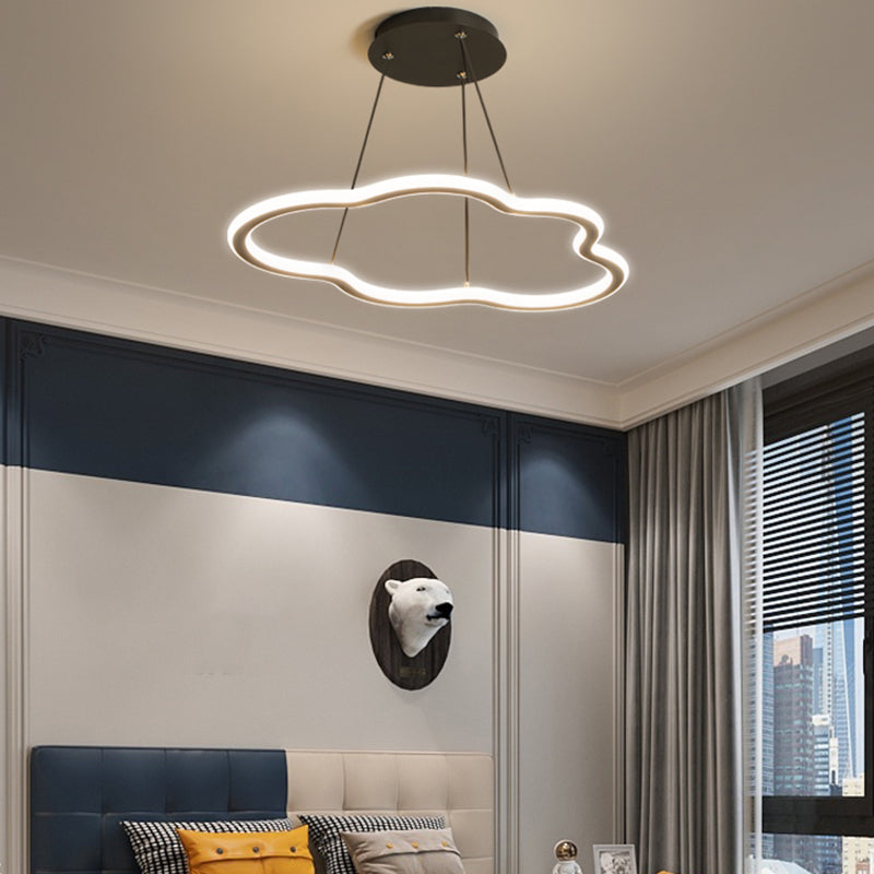 Wolkenform Metall Anhänger Leuchte Moderne Stil 1 Licht hängend Licht in Schwarz