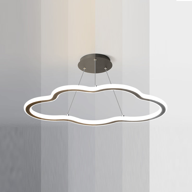 Wolkenform Metall Anhänger Leuchte Moderne Stil 1 Licht hängend Licht in Schwarz