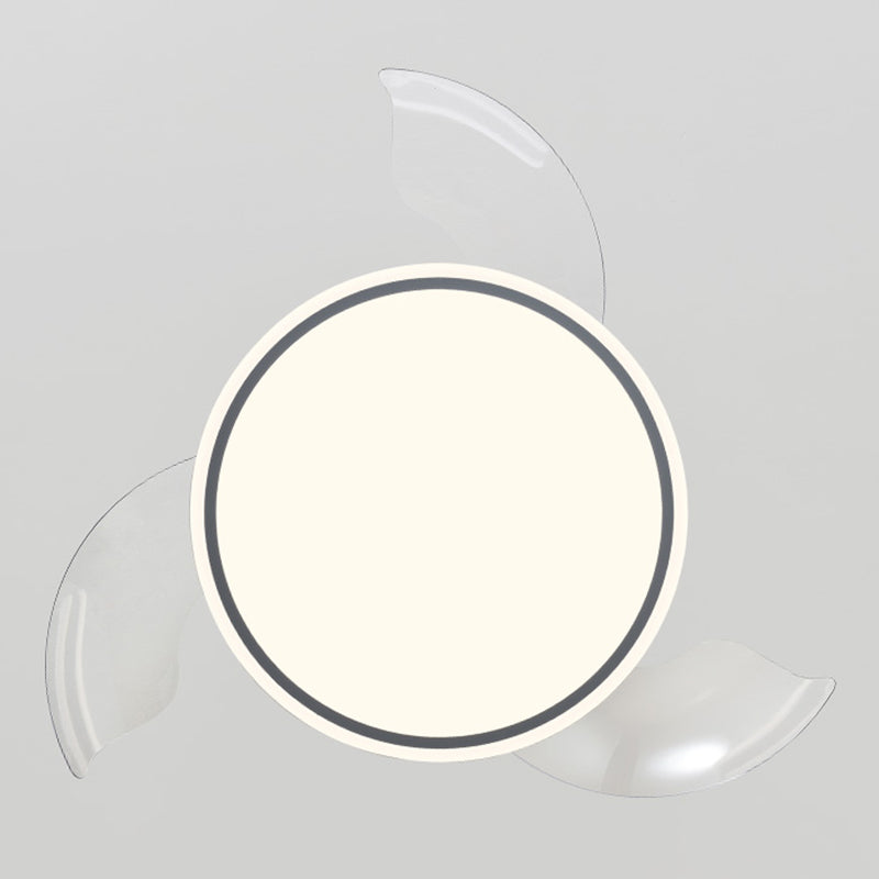 Round Metal Pendant Fan Lamp Frequency Conversion Nordic LED Semi Flush Mount Light