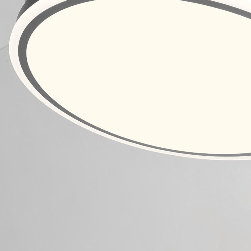 Round Metal Pendant Fan Lamp Frequency Conversion Nordic LED Semi Flush Mount Light