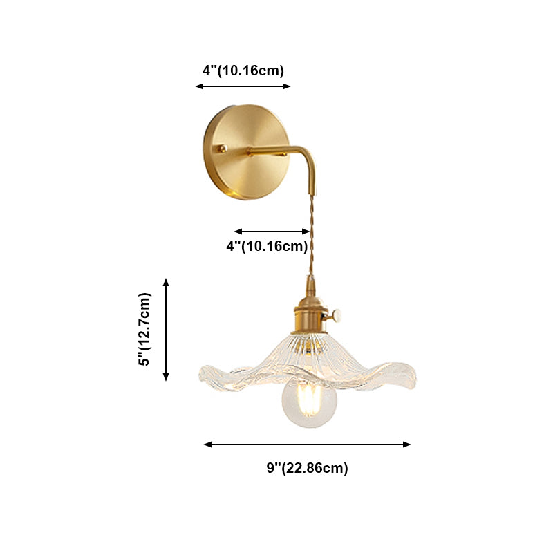 Industrial Style Geometric Wall Mounted Lamps Glass 1 Light Wall Sconces