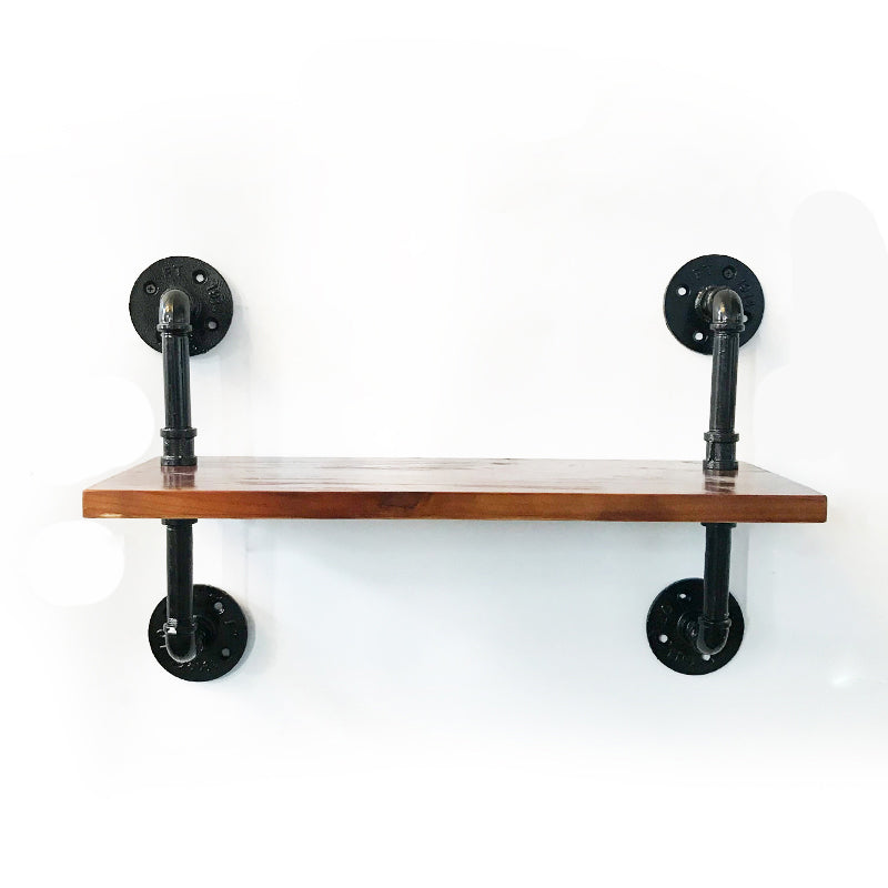 Libreria in stile industriale a parete montata in legno massiccio per home office