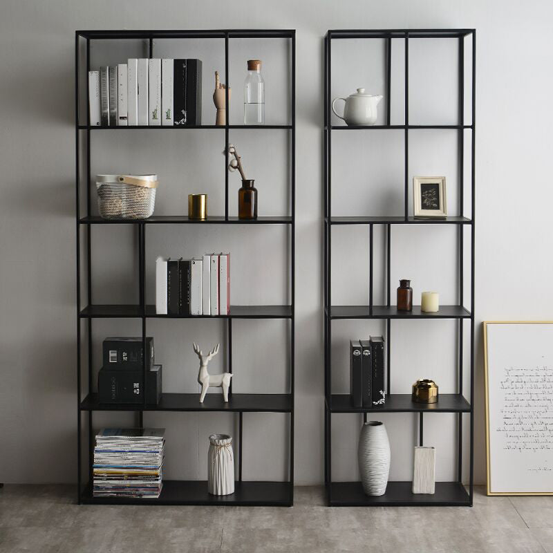 Metal Industrial Etagere Bookshelf Iron Iron Open Vertical Bookshelf for Office