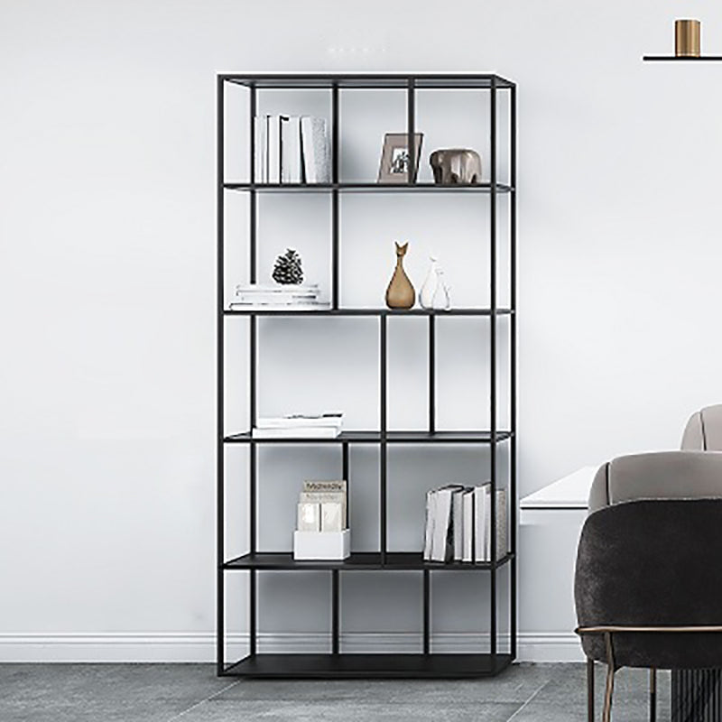 Metal Industrial Etagere Bookshelf Iron Iron Open Vertical Bookshelf for Office
